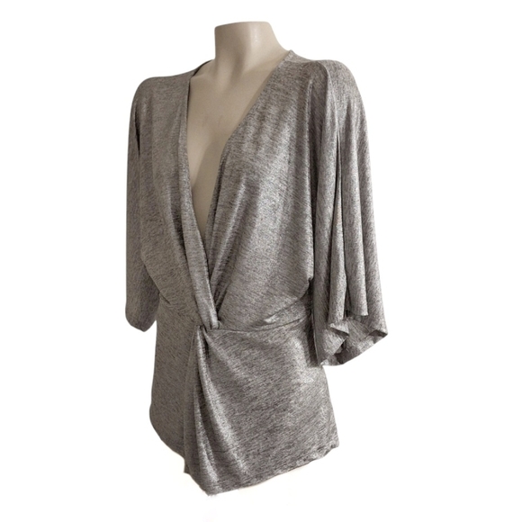 BKEBoutique Metallic Silver Top Going Out Y2K Fairycore Angelcore Evening - Picture 2 of 7